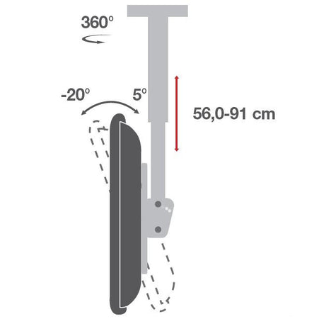 Supporto Telescopico Universale a Soffitto per 2 TV LED LCD 32-55''