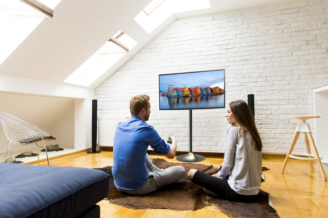 Supporto a Pavimento Colonna a Base Circolare per TV LCD/LED 13-27''