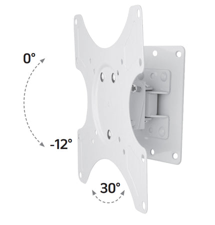 Supporto a muro per TV LED LCD 19 - 37'' inclinabile 1 snodo Bianco