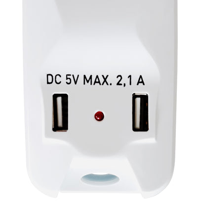 Multipresa 5 Posti Italiana Bipasso con 2 Prese USB