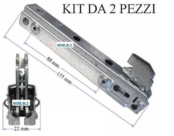 NARDI 2 CERNIERE FORNO PORTA 2 VETRI 15,5 CM TIPO 031199009933R C 74