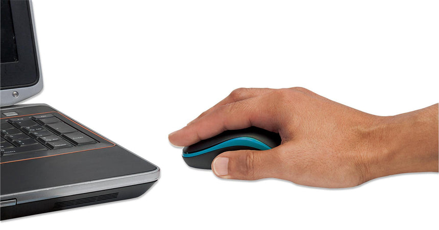 Mouse Ottico Wireless con Micro Ricevitore USB 1000dpi Nero/Azzurro