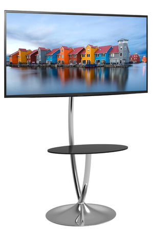 Supporto a Pavimento con Base Rotonda e Mensola per TV LCD/LED 32-70''