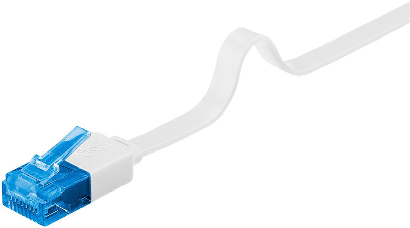Cavo di Rete Patch Piatto in Rame Cat.6A UTP 10m Bianco