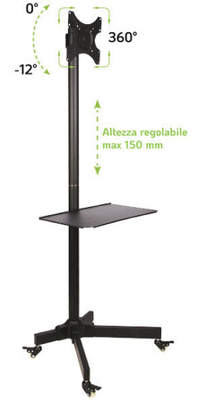 Supporto a Pavimento con Mensola Trolley TV LCD/LED/Plasma 19''-37''