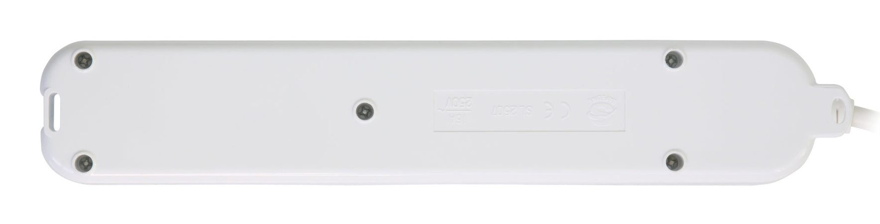 Multipresa 6 Posti Italiana Bipasso con 2 Prese USB Bianca