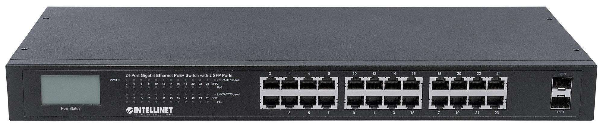 Gigabit Ethernet Switch 24 porte POE+ con 2 porte SFP