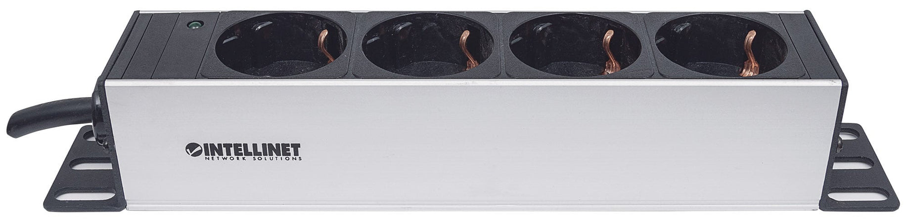 Multipresa Schuko 4 posti da Rack 10'' con Spina Schuko Angolata 1U