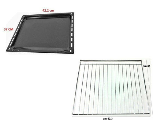 LECCARDA TEGLIA SMALTATA + GRIGLIA FORNO REX ELECTROLUX 422x370 MM LF 8 - GF 9