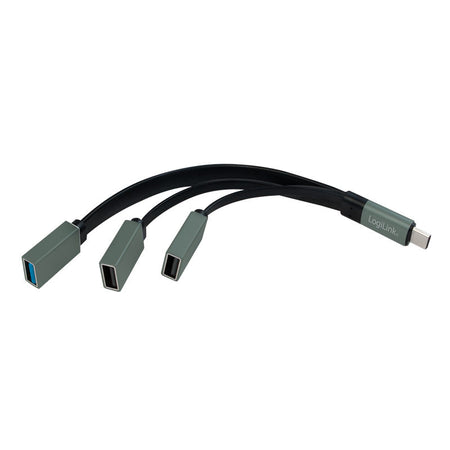 Hub Flessibile USB-C&trade SuperSpeed 3 Porte USB3.0 A Femmina Nero