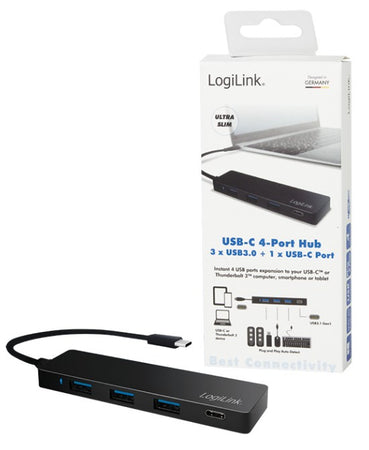 Hub USB-C 3.1 SuperSpeed 3 Porte USB-A 1 porta USB-C Nero