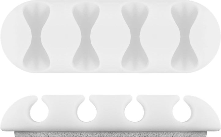 Set 2 Fermacavo da Scrivania a quattro posti Bianco