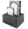 Docking Station USB3.0 Doppio Slot HDD/SSD SATA da 2.5''/3.5'' Nero