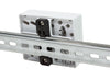 Scatola di connessione indoor FTTH per 4 fibre, 4 adattatori, per guida DIN