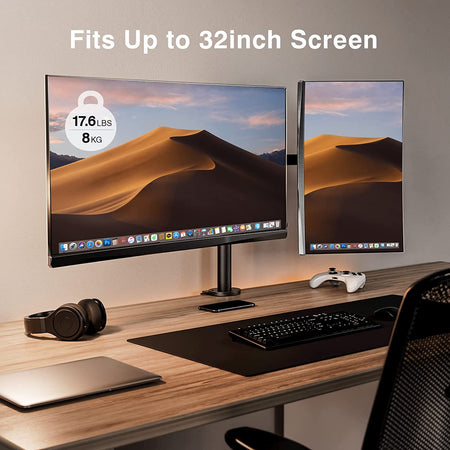 Supporto da Scrivania per 2 Monitor 13-32'' a Morsetto