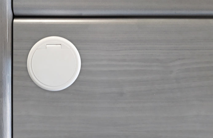 Presa da Scrivania ad Incasso con 2 prese USB e RJ45 con Coperchio