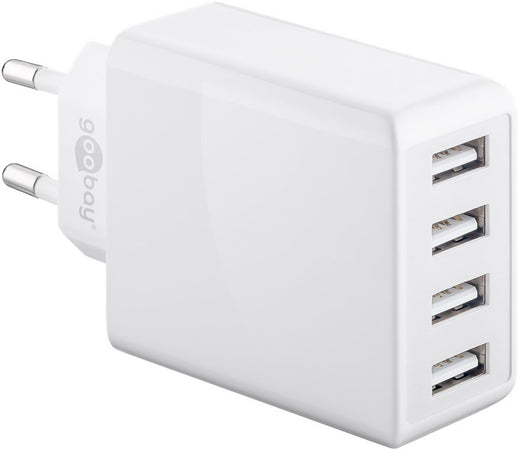 Caricatore da Muro USB a 4 vie 30W Bianco