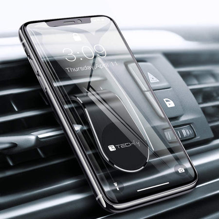 Supporto Magnetico da Auto per Smartphone con Due Placche Metalliche Universali