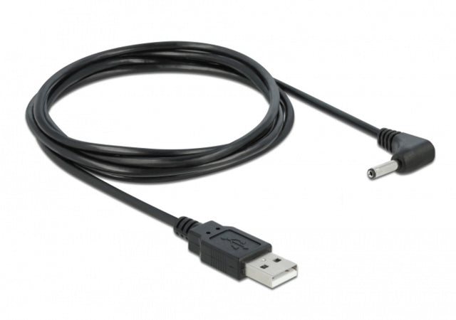 Cavo Alimentazione USB DC 3.5x1.35 mm Angolato 1,5 m Nero