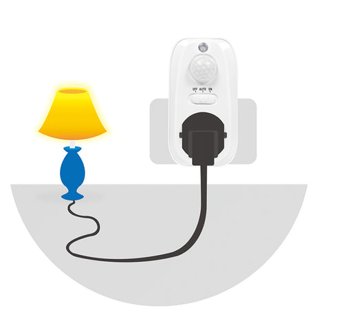 Adattatore Presa con Rilevatore di Movimento PIR 1x CEE 7/3 IP20