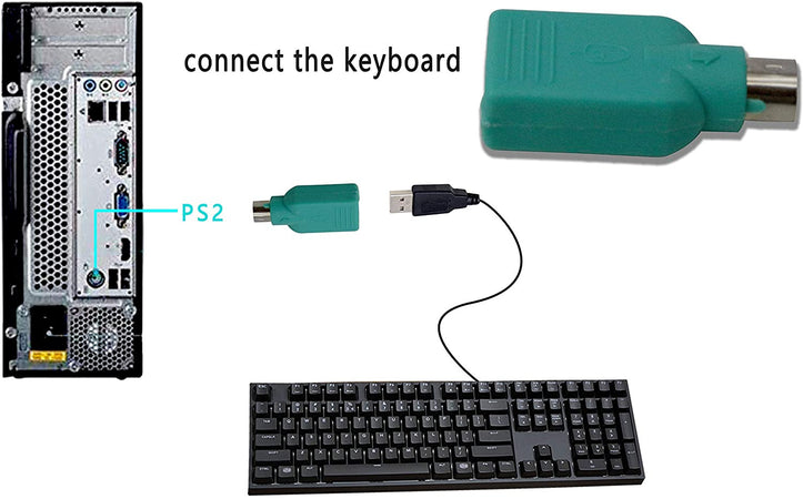 Adattatore Convertitore PS2 Maschio USB A Femmina per Tastiera e Mouse