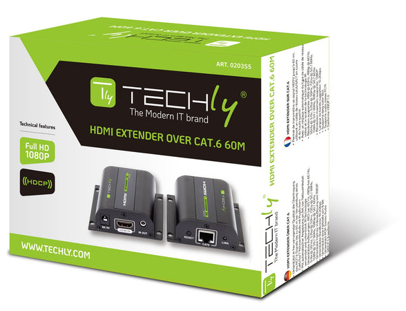 Extender HDMI Full HD 3D IR su cavo Cat.5E/6/6A/7 60m Autoregolato