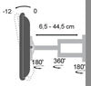Supporto a Muro per TV LED LCD 19-37'' Inclinabile 3 Snodi Bianco