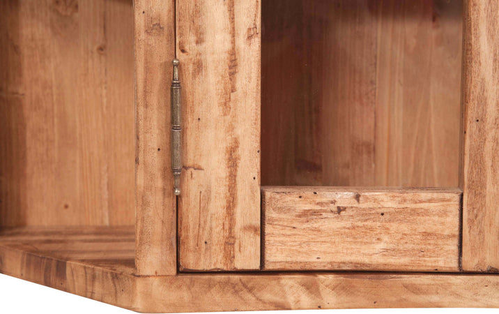 Biscottini Biscottini Vetrinetta Scantonata 86x21x75 Legno Tiglio Naturale Made Italy