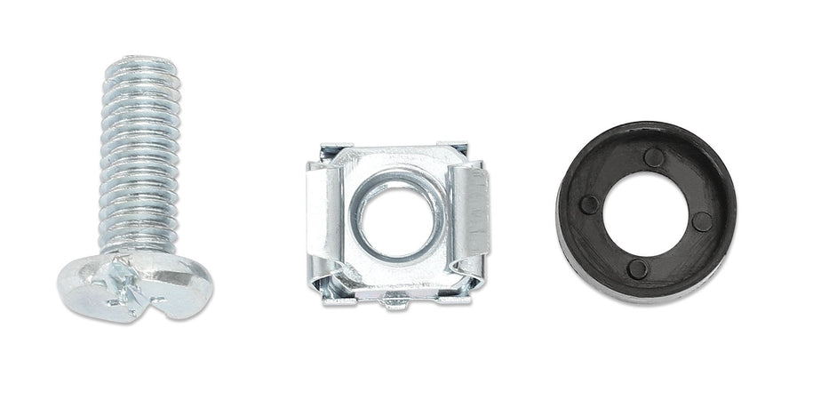 Kit Set 100 Viti, 100 Dadi e 100 Rondelle per Montaggio Rack Silver