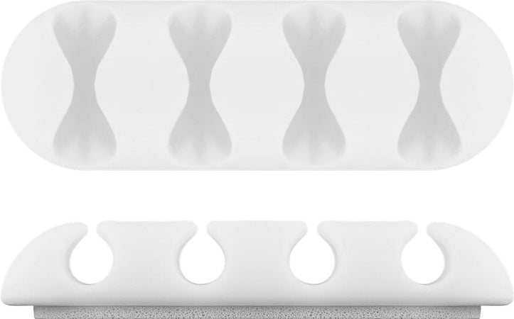 Set 2 Fermacavo da Scrivania a quattro posti Bianco