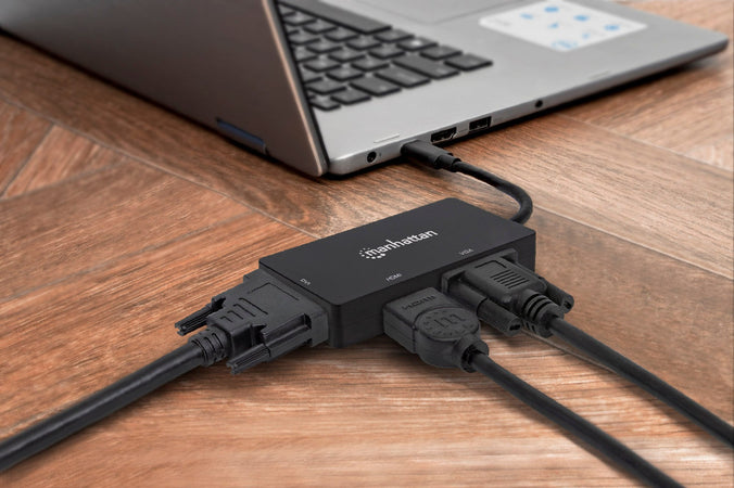 Convertitore Audio Video USB-C&trade 3-in-1 Multiporta HDMI DVI VGA