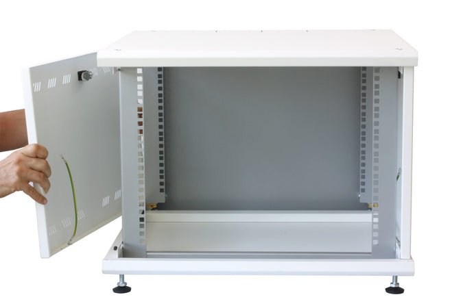 Armadio Rack 19'' ideale per Accumulatori Fotovoltaico 8U P600mm Bianco