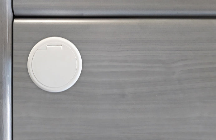 Presa da Scrivania ad Incasso con 2 prese USB e RJ45 con Coperchio