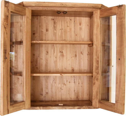 Biscottini Biscottini Vetrinetta Scantonata 86x21x75 Legno Tiglio Naturale Made Italy