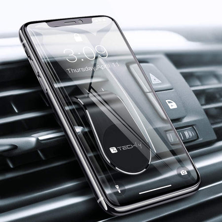 Supporto Magnetico da Auto per Smartphone con Due Placche Metalliche Universali