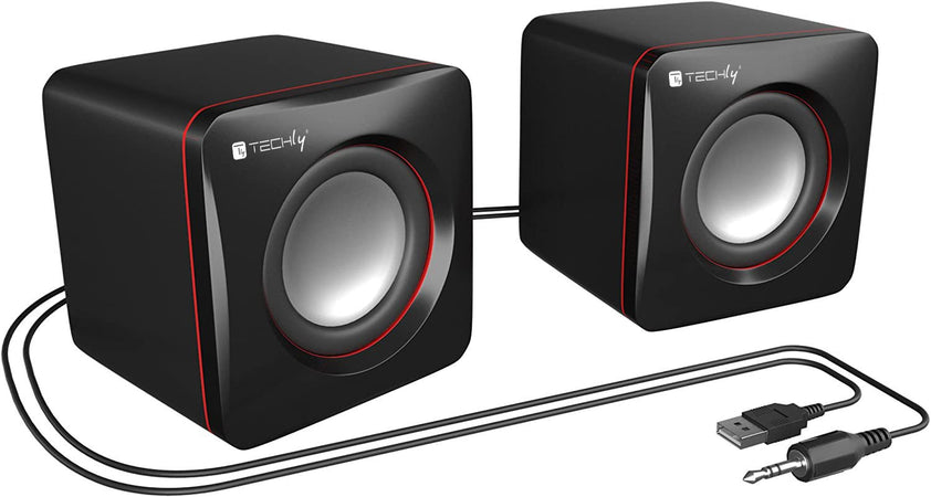 Set Altoparlanti Multimediali per Notebook e PC USB 2.0 e Jack 3,5 mm