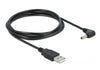 Cavo Alimentazione USB DC 3.5x1.35 mm Angolato 1,5 m Nero
