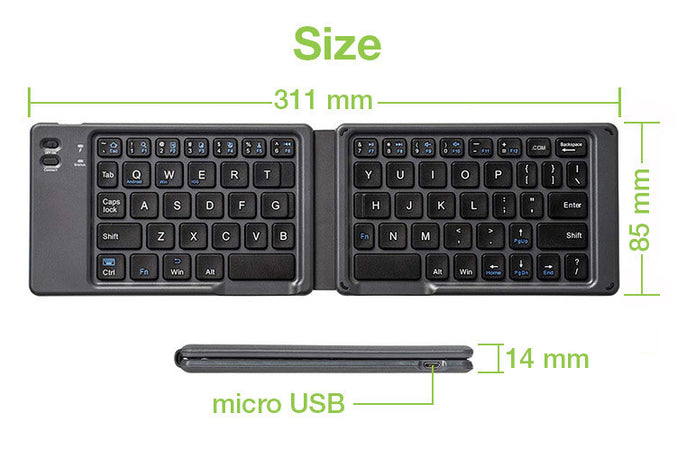 Tastiera Pieghevole Bluetooth USB per Tablet Smartphone
