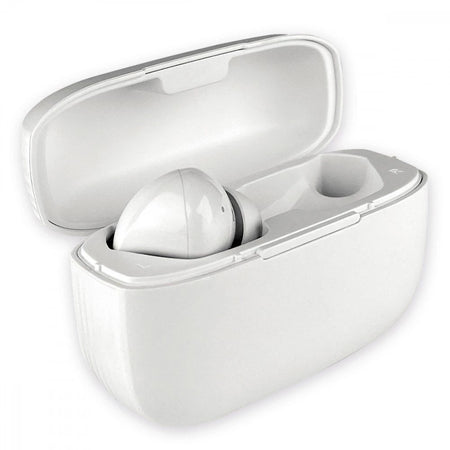 Cuffie Auricolari TWS Jive con Custodia di Ricarica USB-C&trade e Pad Caricatore a Induzione Bianco