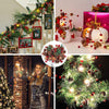 20 Luci LED in Filo d'argento Pigne e Bacche Rosse