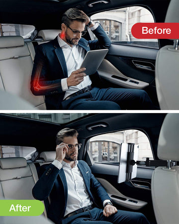 Supporto Tablet Smartphone Estensibile per Poggiatesta auto Rotazione 360&deg