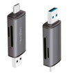 Lettore USB 3.2 Gen 1 di SD e MicroSD con Connessioni USB-C&trade e USB A OTG
