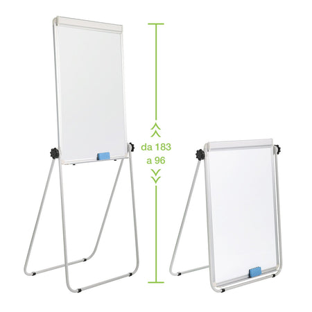 Lavagna Magnetica Bifacciale Flipchart Portatile 70x100 cm con Supporto