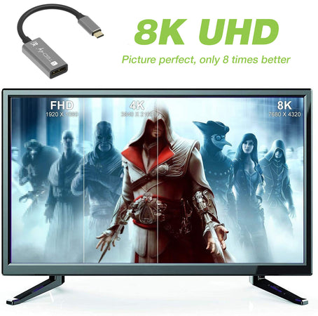 Adattatore USB-C&trade 3.2 a Displayport 1.4 8K@60Hz 15 cm