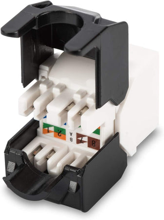 Frutto Keystone RJ45 Cat.6A UTP Tool-Free Bianco Nero