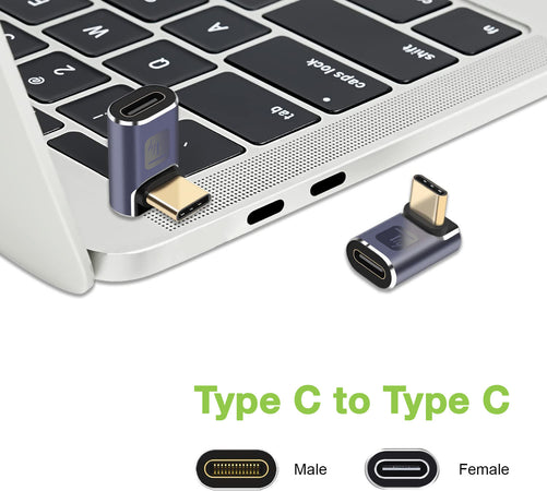 Adattatore USB-C&trade Maschio/Femmina Angolato 90&deg 40Gbps 4K e 8K