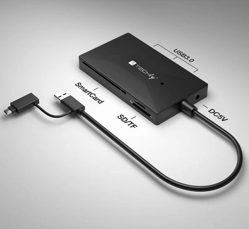 Lettore di Memorie SD/TF Smart Card con Hub 3 Porte USB