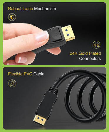 Cavo Audio/Video DisplayPort 2.1 M/M 10K 3 metri Nero