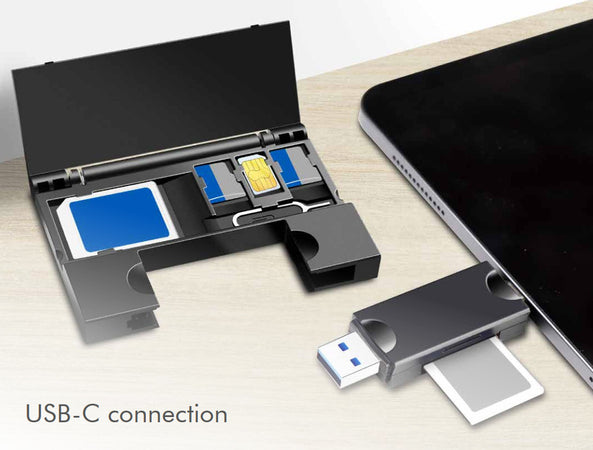 Lettore di Memorie USB 3.2 Gen1 2 in 1 con Custodia Card