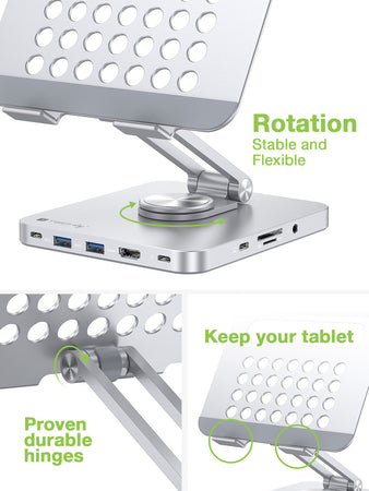 Supporto per Tablet Hub Docking Station USB-C&trade 8 in 1